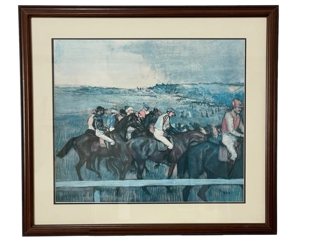 EDWARD DEGAS RACEHORSE & JOCKEY PRINT 30" (1 of 4)