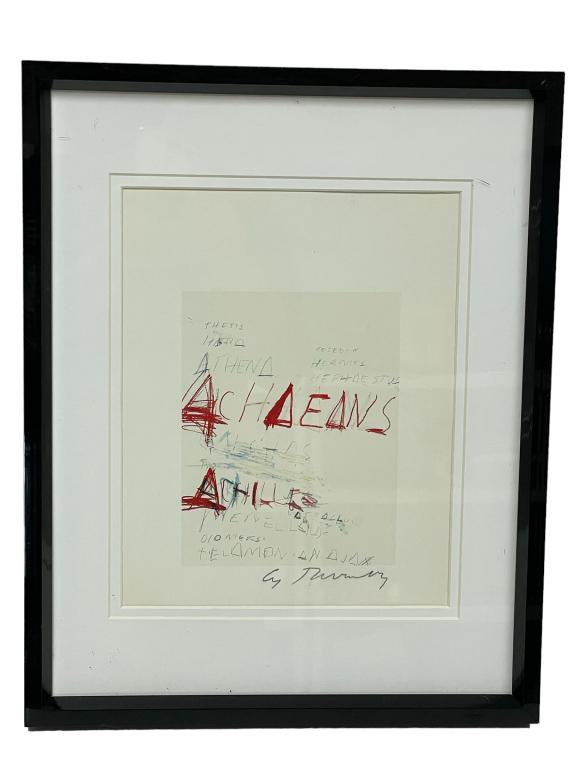 CY TWOMBLY HAND SIGNED LITHOGRAPH FRAMED 15" (1 of 4)