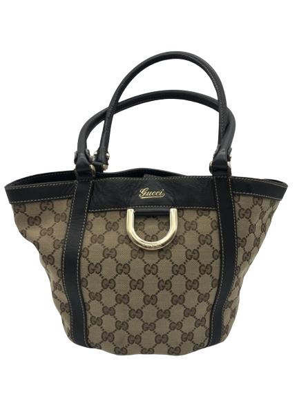 GUCCI BROWN MONOGRAMMED D-RING TOTE (1 of 3)