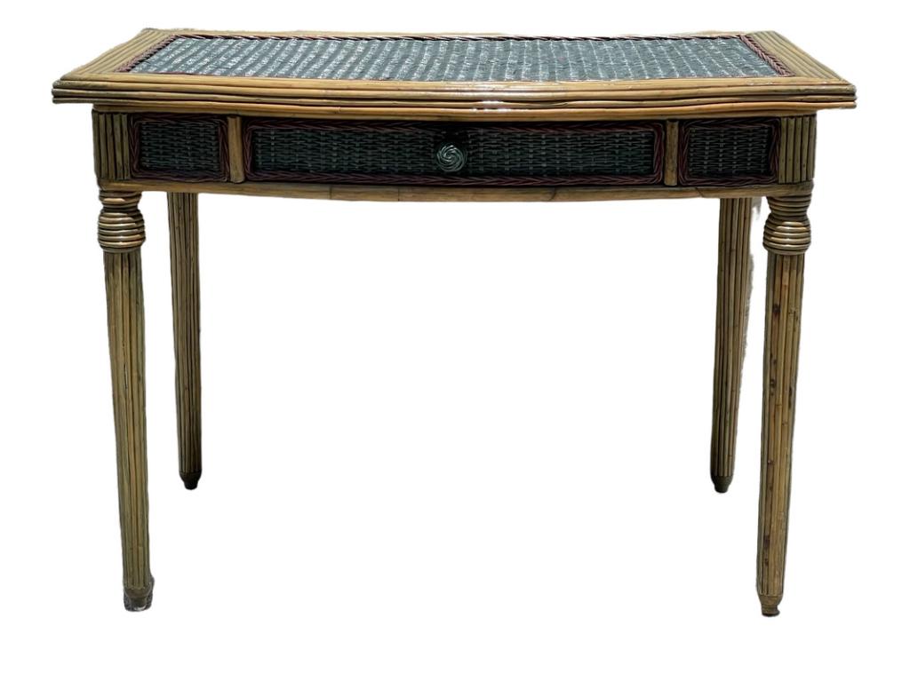 FLORIDA REGENCY BAMBOO RATTAN WICKER WOOD DESK 40" (1 of 8)