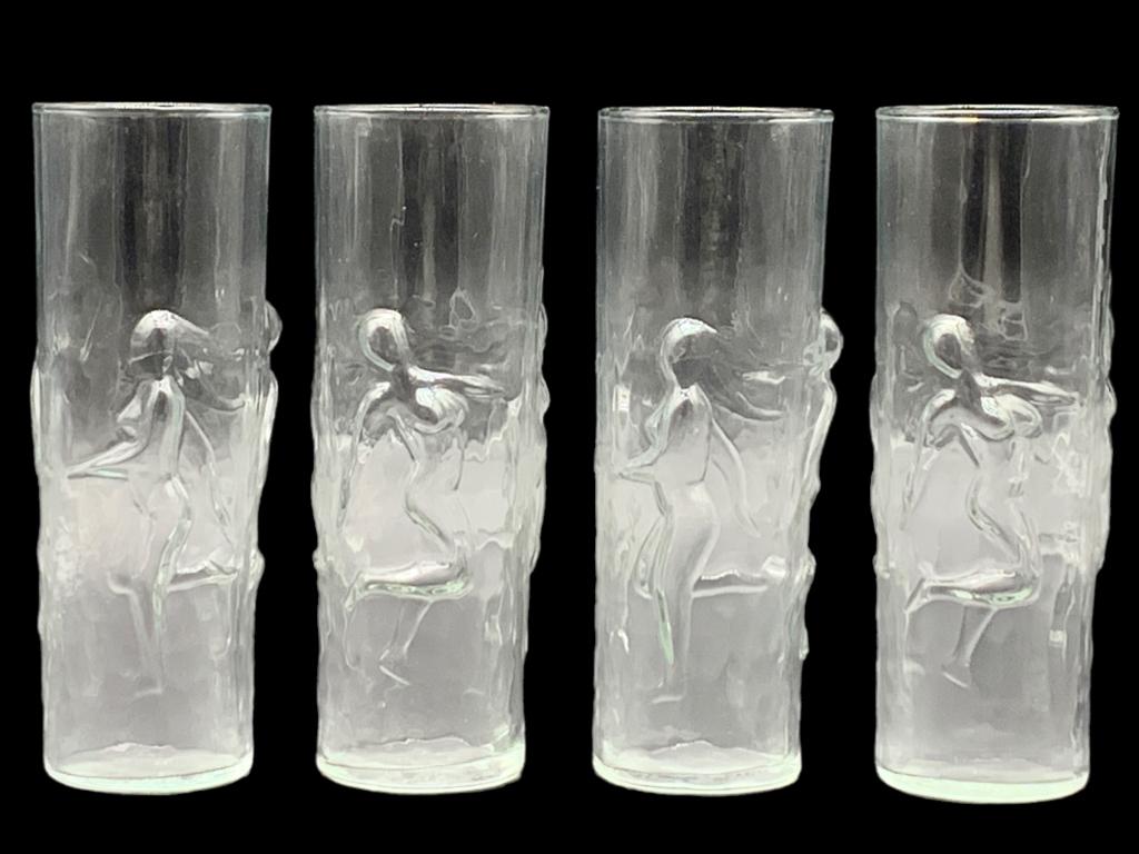 VTG LIBBEY EXTRA TALL DANCE OF NUDES GLASSES 8" (1 of 6)