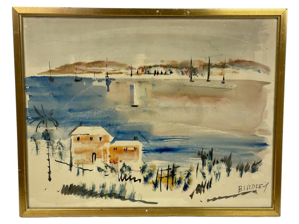 ALFRED BIRDSEY ORIGINAL COASTAL WATERCOLOR 22" (1 of 6)