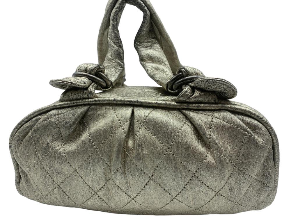 CHANEL METALIC GOLD SHOULDER BAG BOWLER BAG (1 of 3)