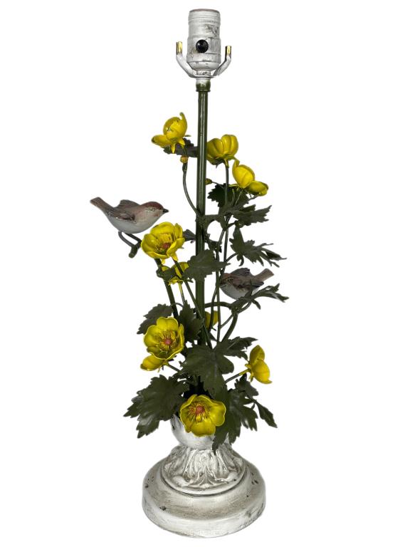 MID CENTURY STYLE METAL FLOWER TABLE LAMP 21" (1 of 6)