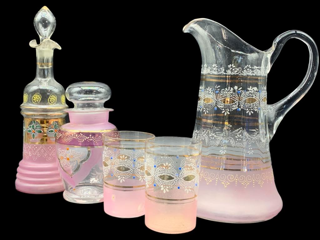 VTG VICTORIAN ART BLOWN ENAMELED GLASS COLLECTION (1 of 13)