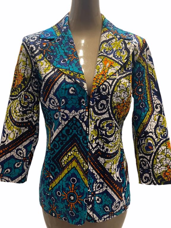 CHICOS MULTICOLORED JACKET SZ 0 (1 of 2)