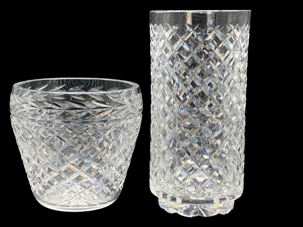 VINTAGE CRYSTAL CLEAR CUT GLASS VASE SET 10" (1 of 6)