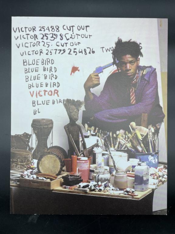 JEAN MICHEL BASQUIAT IN HIS STUDIO 1987 PRINT 12": JEAN MICHEL BASQUIAT IN HIS STUDIO 1987 PRINT-9.5" X 12" APPROX-PRE OWNED CONDITION-DP101822