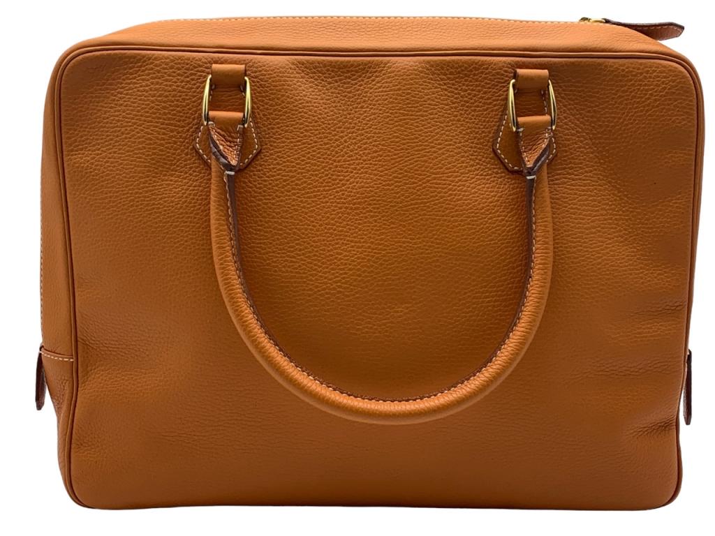 NEW LALO ORANGE ITALIAN CALF LEATHER BRIEFCASE (1 of 4)