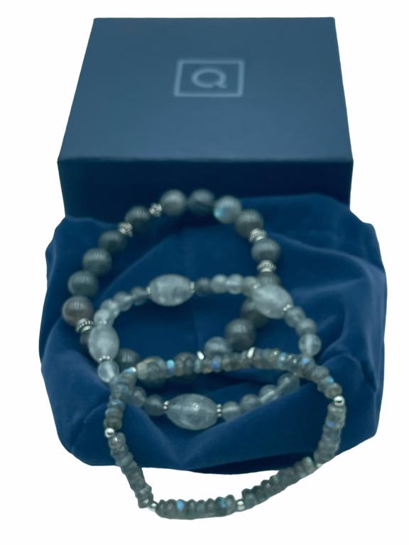 SET OF 3 STERLING AND BEADED BRACELETS (1 of 2)
