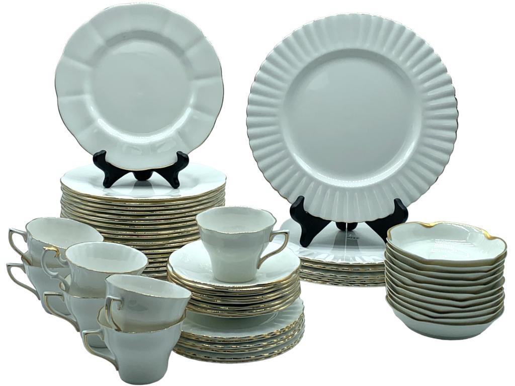 ROYAL DALTON WHITE & GOLD FINE CHINA SETTING FOR 6 (1 of 12)