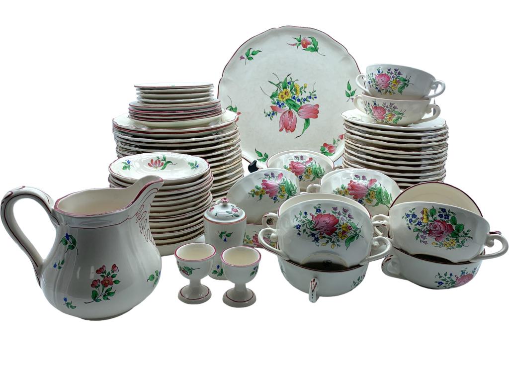 VTG LUNEVILLE FRANCE CENTRAL ROSE CHINA SET (1 of 14)