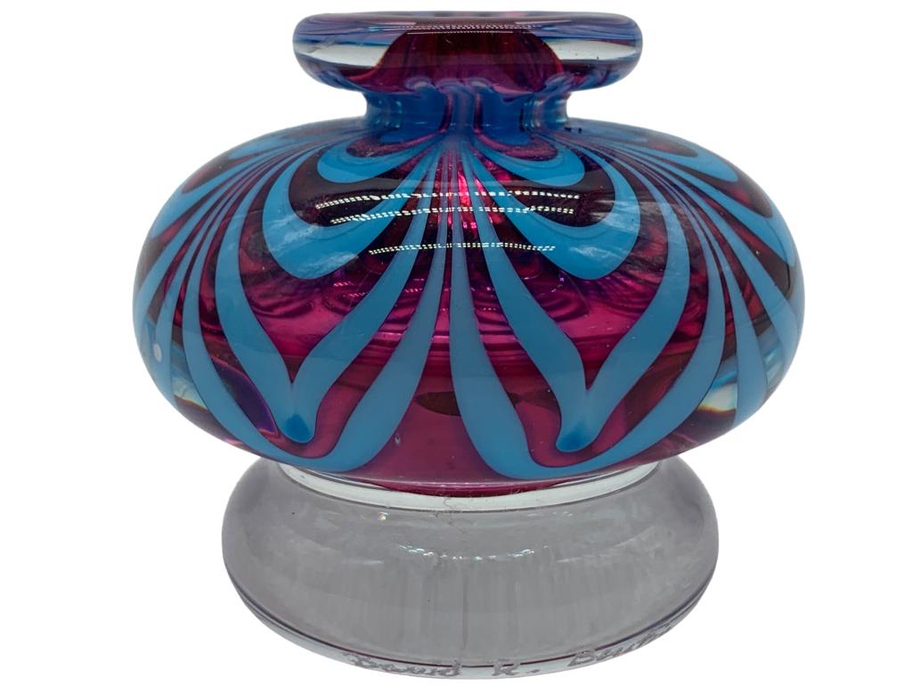 RARE DAVID R. BOUTIN ART GLASS PAPERWEIGHT VASE (1 of 5)