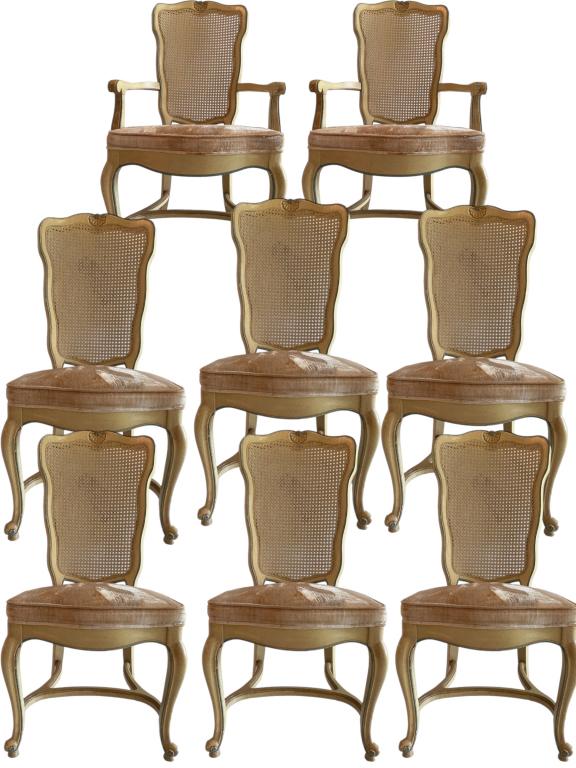 SET OF 8 CENTURY LOUIS XV REGENCY STYLE DINING CHA (1 of 5)