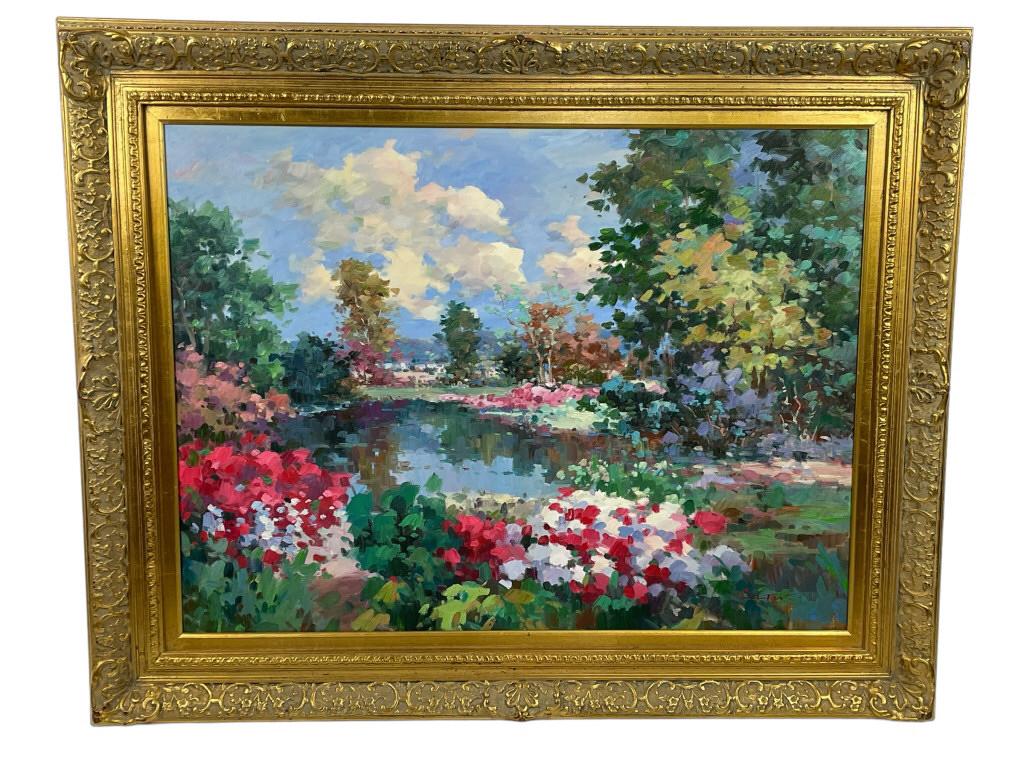 ORIGINAL EXPRESSIONIST LANDSCAPE OIL PAINTING 50" (1 of 5)