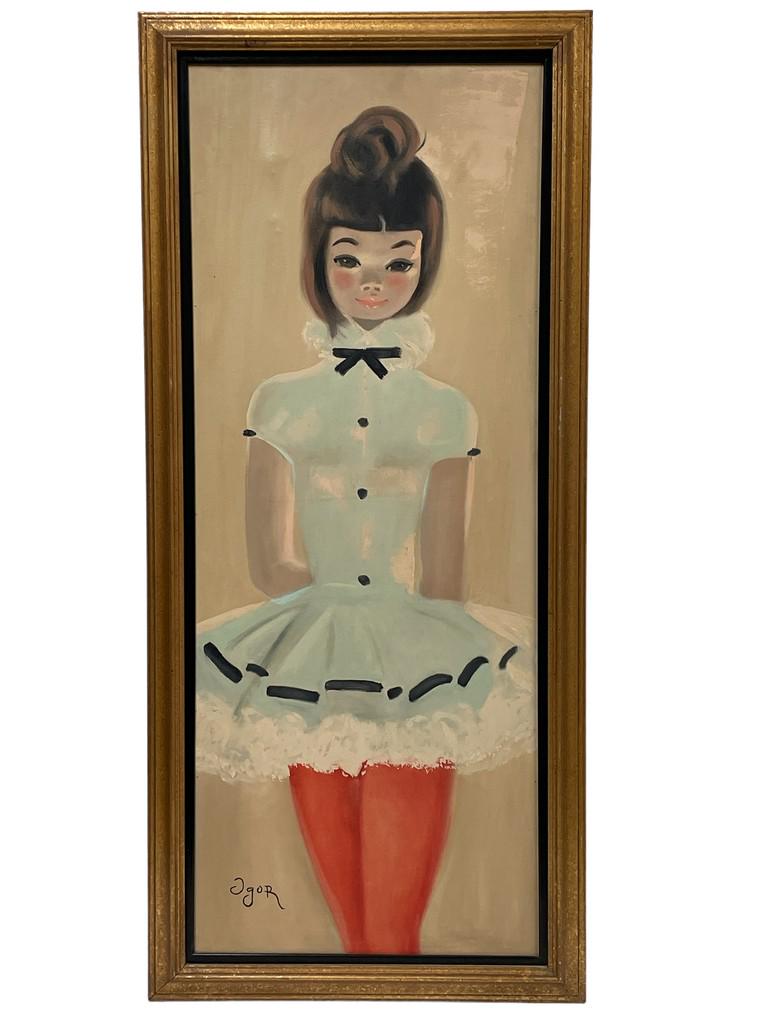 MID MOD IGOR PANTUHOFF BALLERINA PAINTING 40" (1 of 5)
