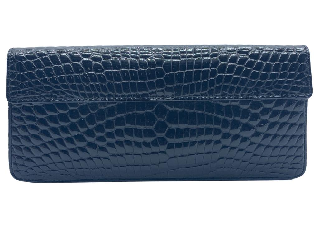 NEW CLASSIC LALO ITALY NAVY CROCODILE CLUTCH (1 of 2)