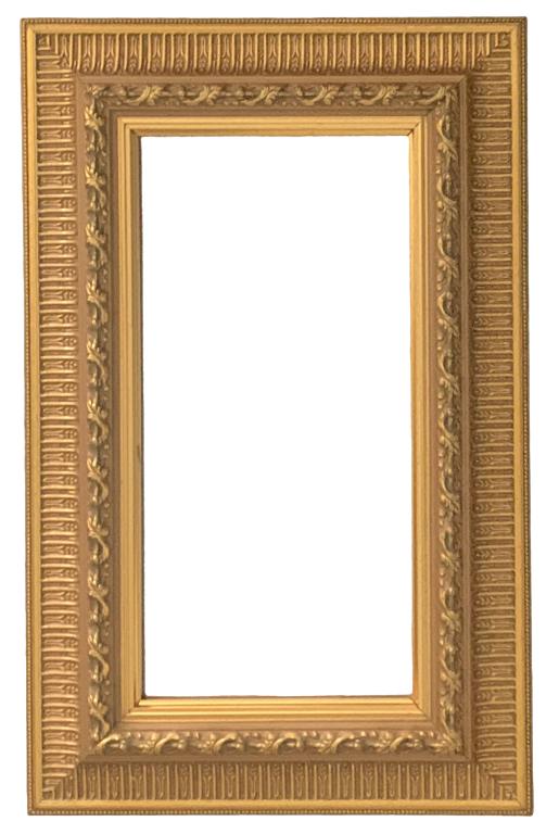 VTG GOLD RECTANGLE CENTER HALL FRAMED MIRROR 25" (1 of 4)