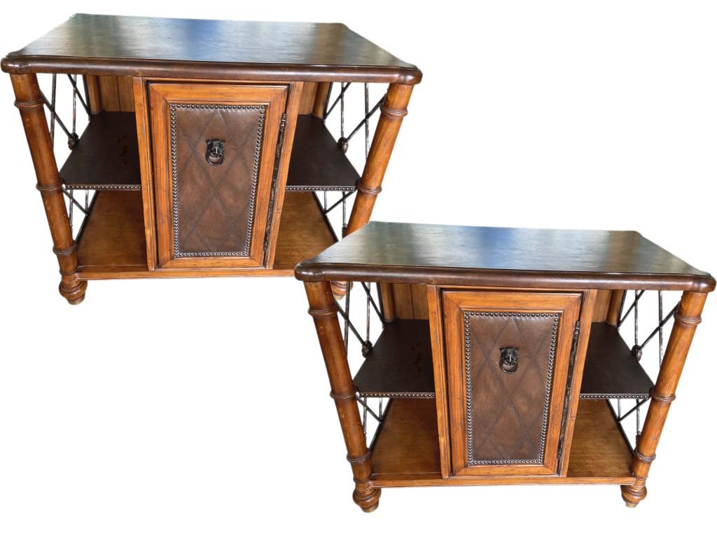 PAIR OF MAITLAND SMITH END TABLE STORAGE CABINETS (1 of 7)