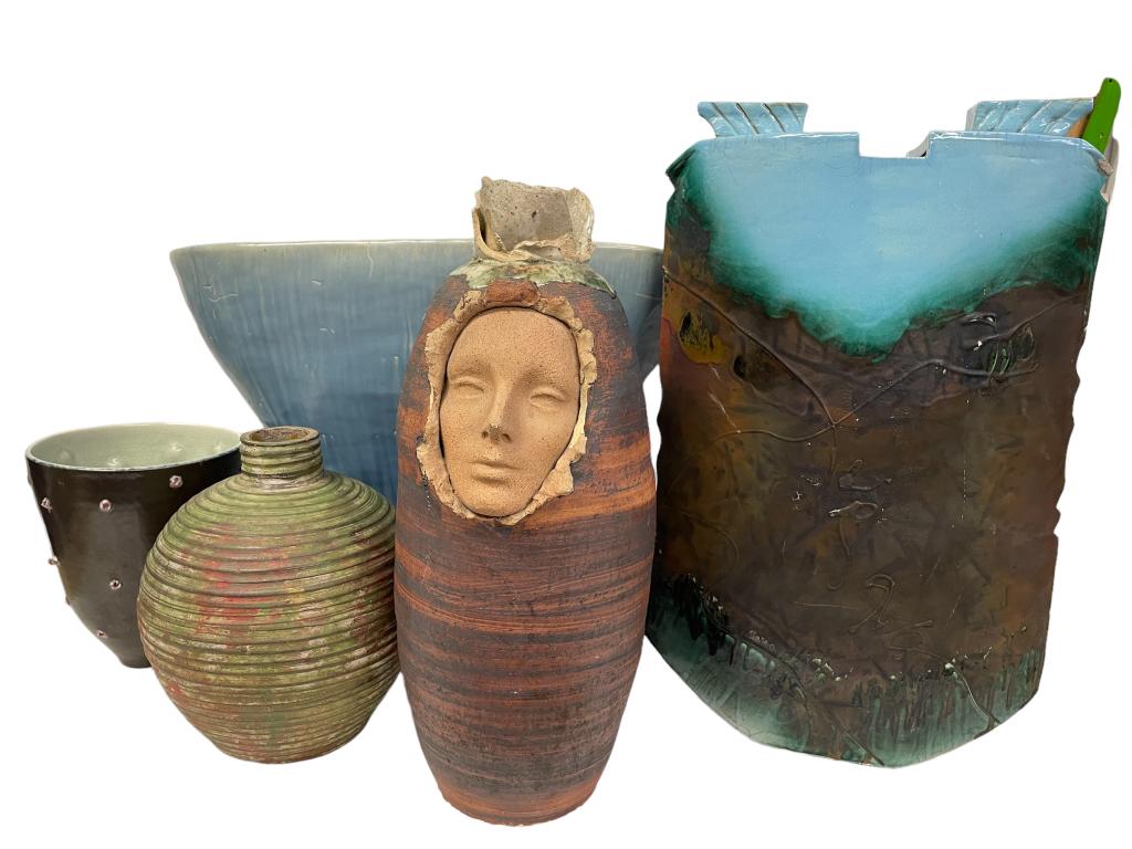 5 MID CENTURY MODERN STUDIO POTTERY PIECES 24" (1 of 18)