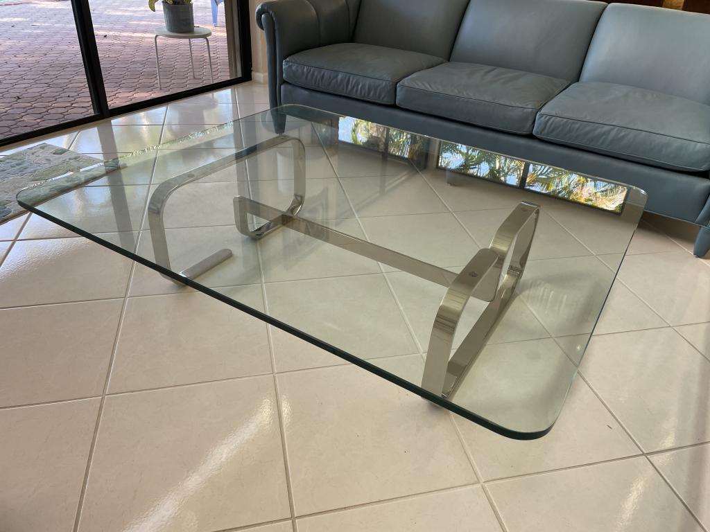VTG MID MOD PACE CHROME & GLASS COFFEE TABLE 48" (1 of 5)