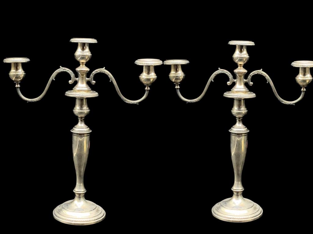 GORHAM STYLE STERLING SILVER CANDLE HOLDERS 14" (1 of 4)