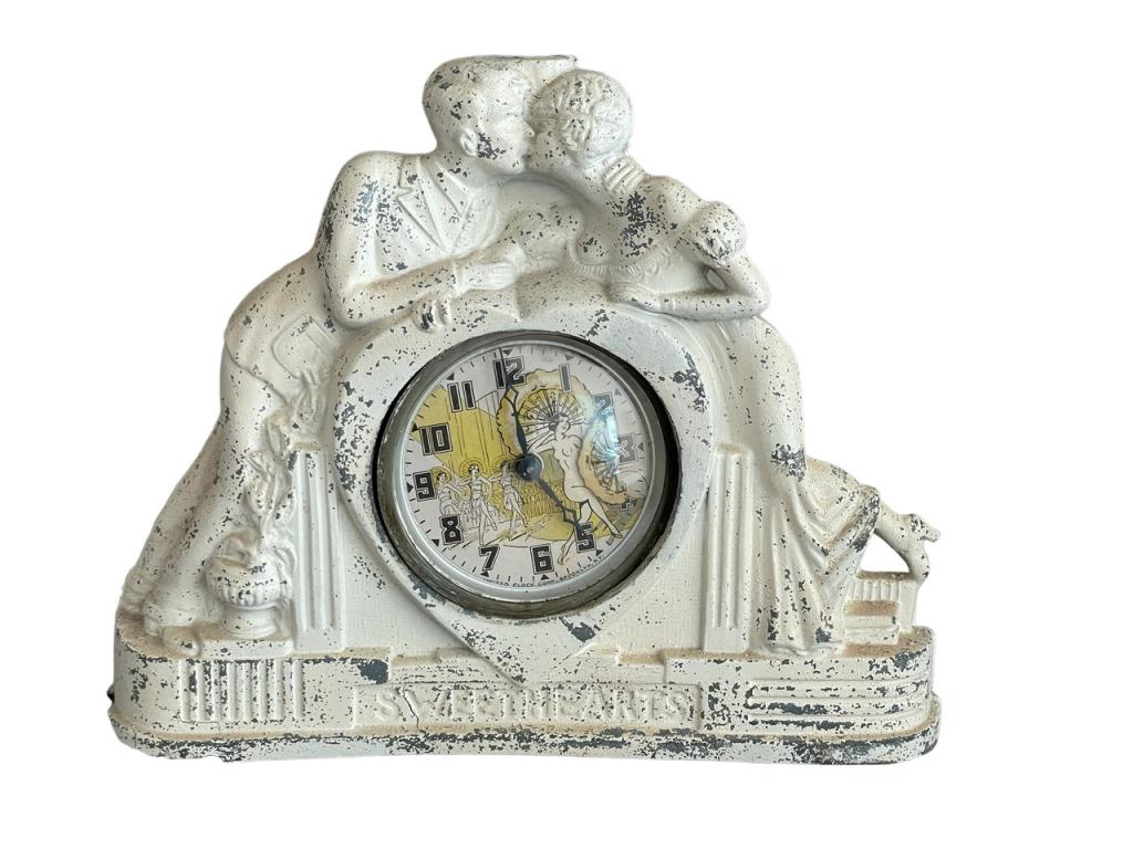 VINTAGE UNITED CLOCK SWEETHEARTS MANTEL CLOCK 10" (1 of 5)