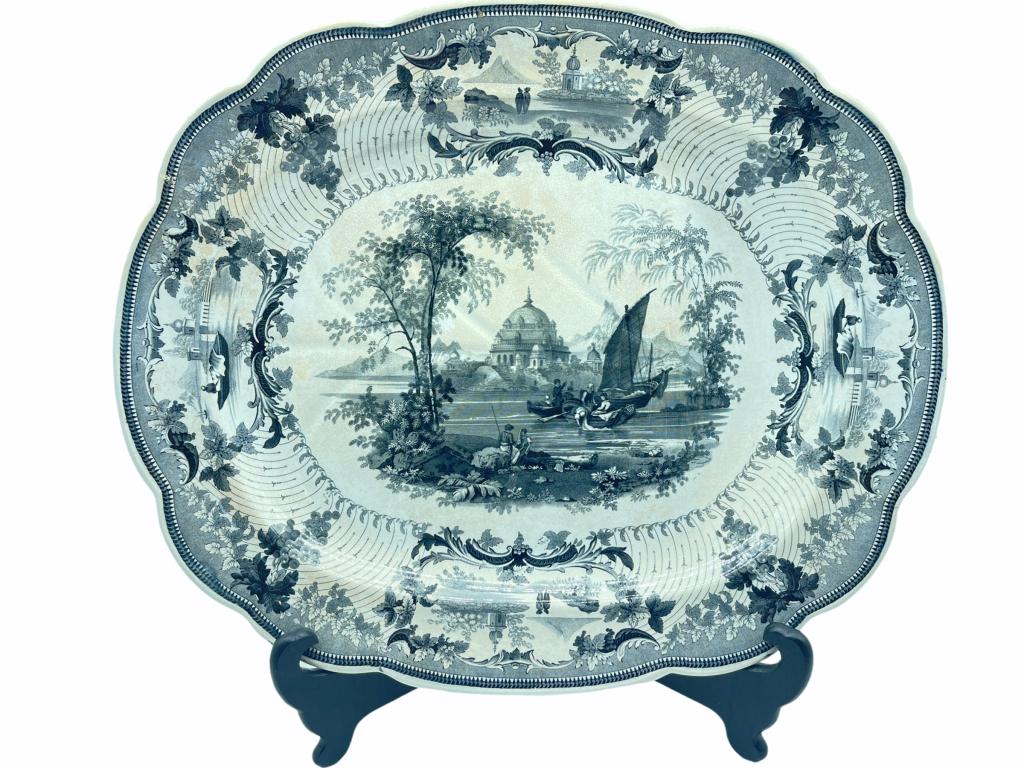 ANTIQUE TOMB OF SHERE SHAH ORIENTAL PLATTER: ANTIQUE TOMB OF SHERE SHAH ORIENTAL PLATTER -STRESS CRACK- PLEASE SEE PICTURES