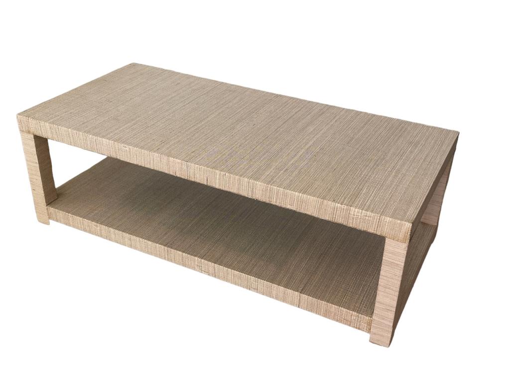 COASTAL MODERN GRASSCLOTH COFFEE TABLE (1 of 5)
