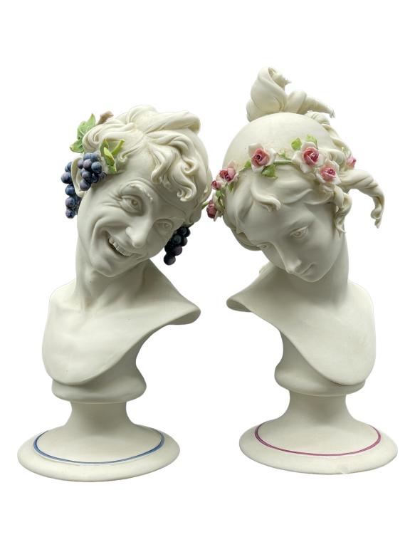 CAPODIMONTE MAN AND WOMAN GODS FIGURINES 7" , PAIR (1 of 14)