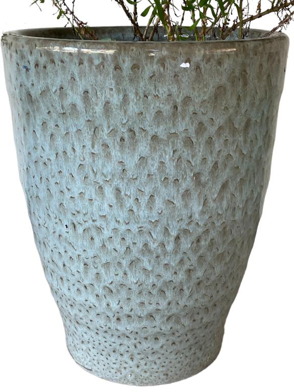 CONTEMPORARY TURQUOISE GREEN CERAMIC PLANTER 17" (1 of 6)