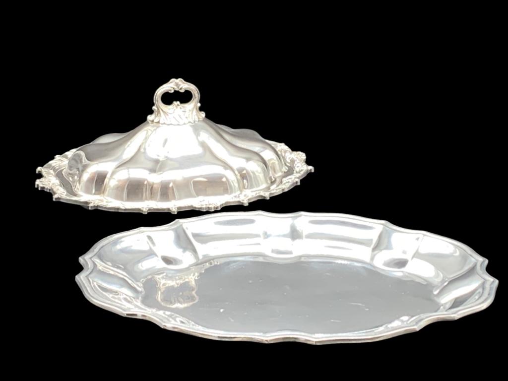 PAIR OF SILVER PLATED SERVING DISHES (1 of 8)