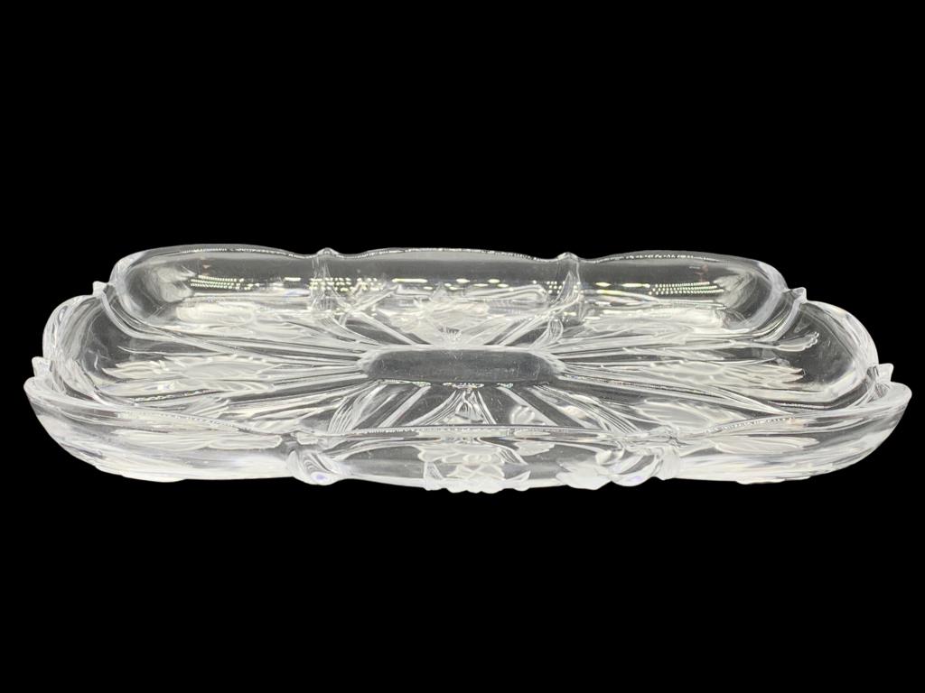 LALIQUE STYLE FLORAL PATTERN SERVING TRAY 10" (1 of 6)