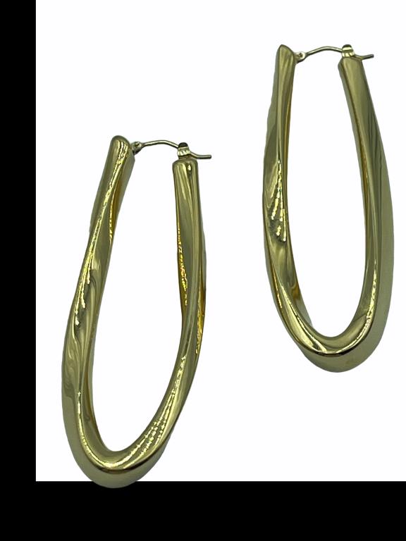 14K GOLD RESIN MILOR PIERCED EARRINGS: 14K GOLD RESIN MILOR PIERCED EARRINGS