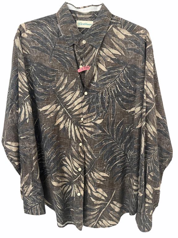 MEN'S CARRIBEAN COTTON BLEND TROPICAL SHIRT SZ L (1 of 3)