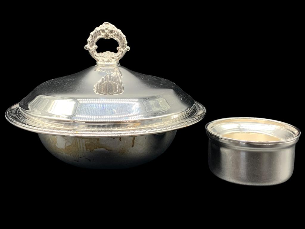 VTG F.B. ROGERS SILVER CO SERVING BOWL & SIDE DISH (1 of 10)