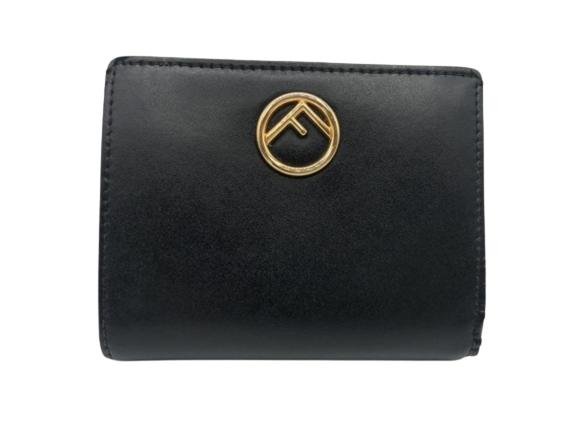 FENDI COMPACT THREE-SLOT BLACK CALFSKIN WALLET (1 of 3)