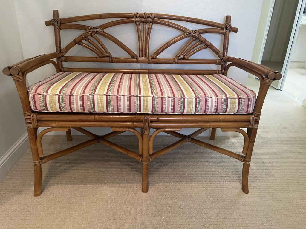 CHIPPANDALE WICKER BAMBOO BENCH (1 of 4)