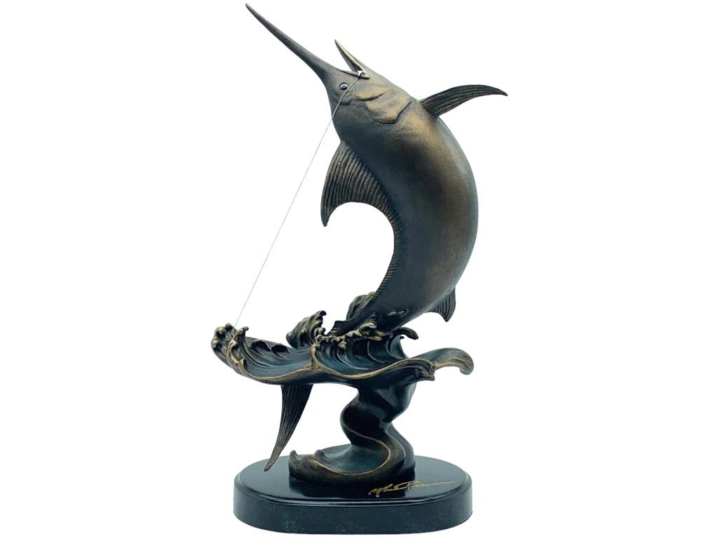 MARC PIERCE SIGNED BLUE WATER EXPLOSION STATUE 13" (1 of 6)