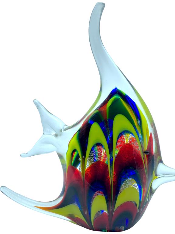 VTG ITALIAN MURANO GLASS SCALAR FISH SCULPTURE 9" (1 of 5)