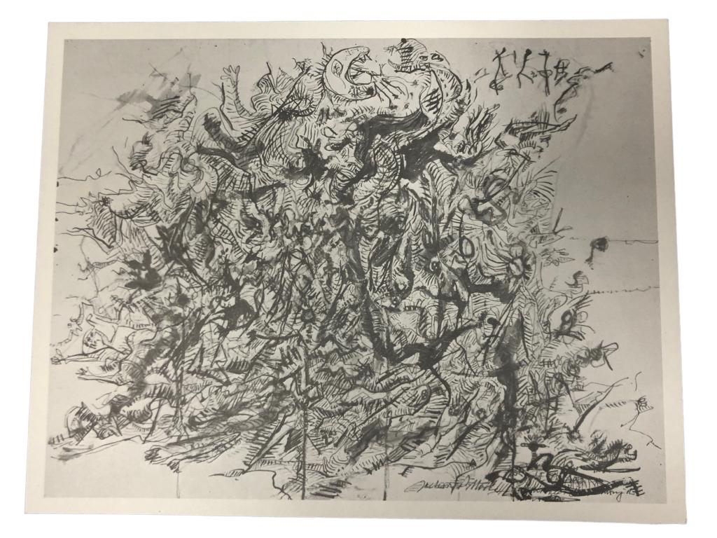 JACKSON POLLOCK - UNTITLED, 1944 COLOR PRINT 8" (1 of 2)