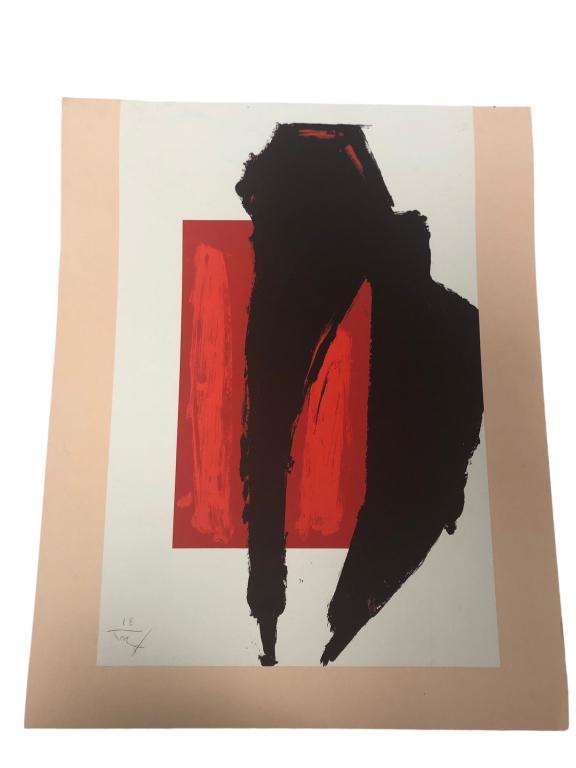 ROBERT MOTHERWELL - UNTITLED COLOR LITHO 25" (1 of 2)
