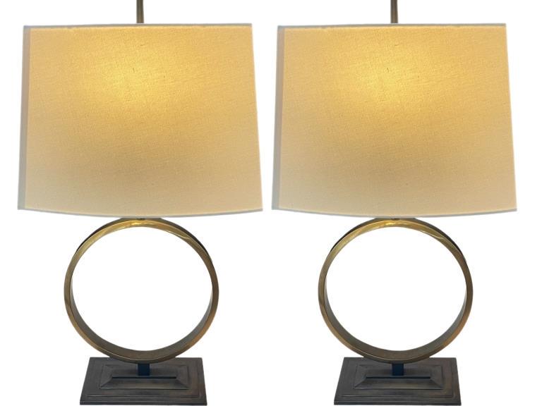 PAIR OF MODERN CONTEMPORARY TABLE LAMPS 25.5" (1 of 7)
