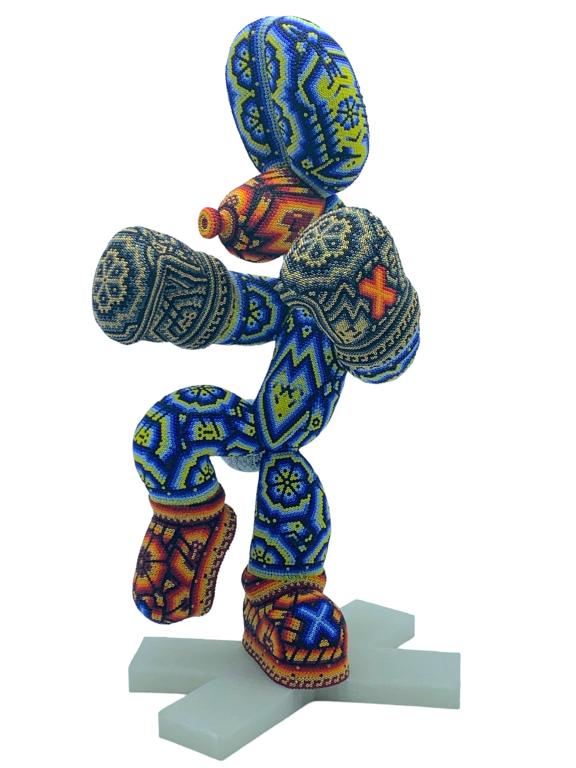 CHROMA "BOXER BOXING" MINI HUICHOL SCULPTURE 16" (1 of 6)