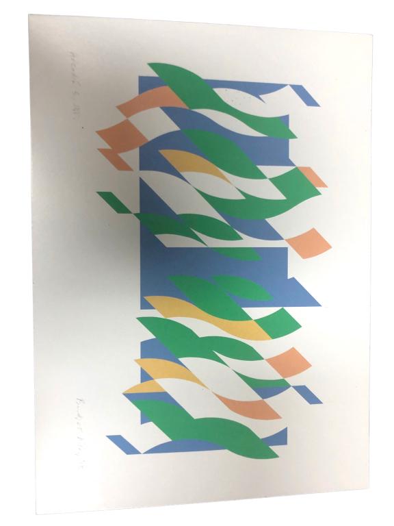 BRIDGET RILEY ARCADIA 5 2013 SIGNED COLOR PRINT 8" (1 of 2)