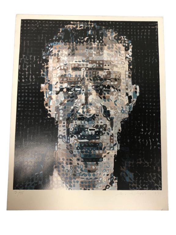 CHUCK CLOSE - ALEX, 1991 - COLOR PRINT 8.5" (1 of 2)