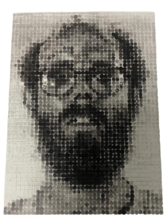 CHUCK CLOSE - SELF PORTRAIT, 1988 COLOR PRINT 8" (1 of 2)