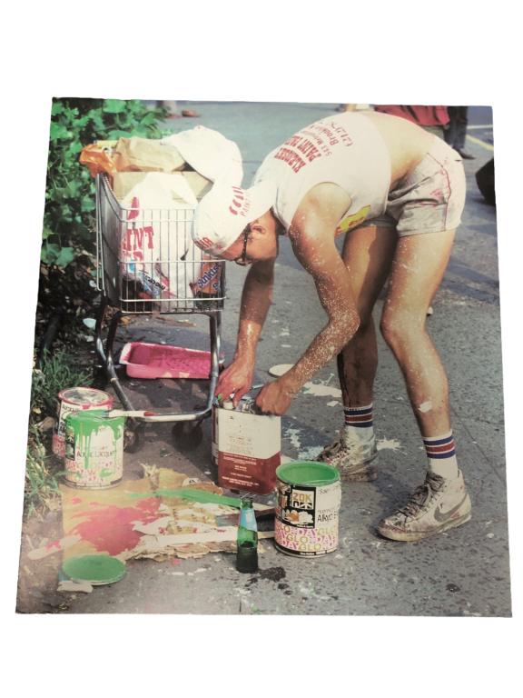 KEITH HARING MURAL @ BOWERY 1982 COLOR PRINT 9.75" (1 of 2)