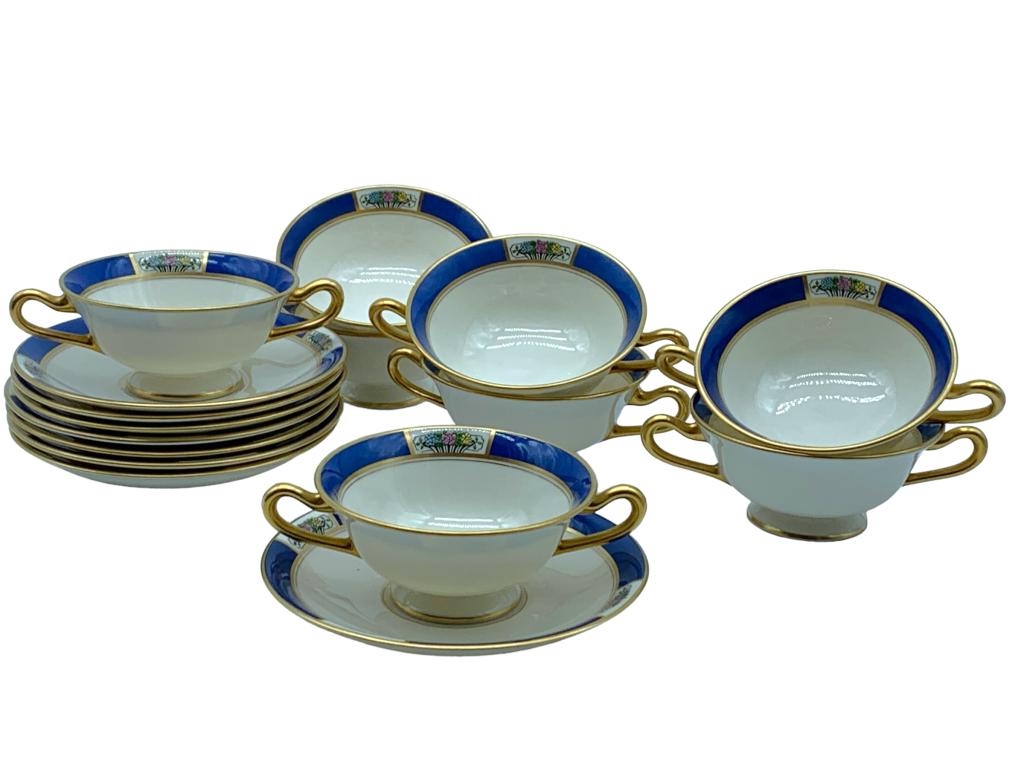 LENOX MEADOWBROOK SOUP BOWL & SAUCER SET (16) (1 of 5)