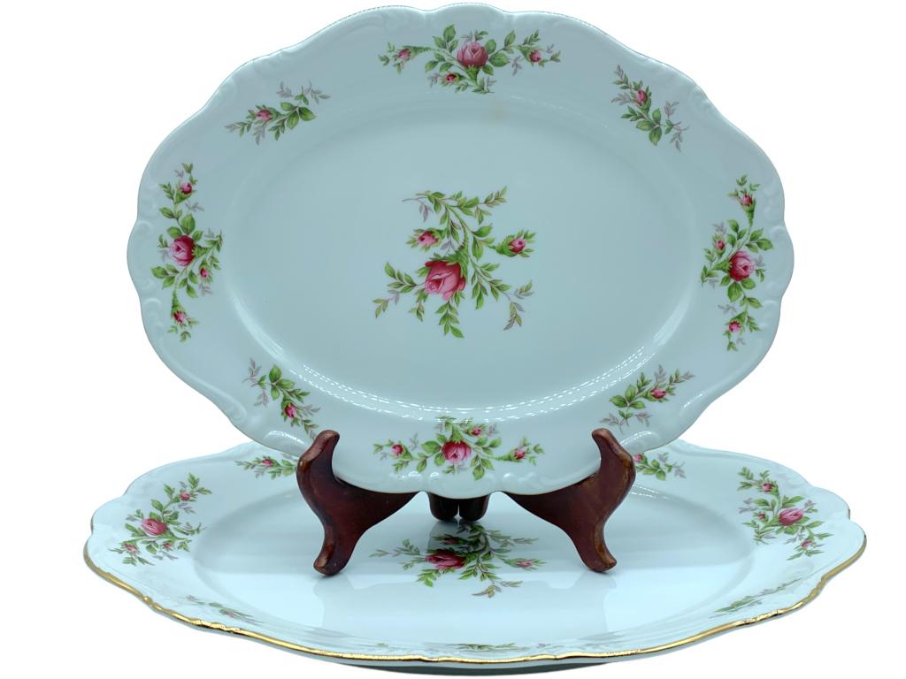 HAVILAND MOSS ROSE FINE CHINA SERVING PLATTERS (2) (1 of 7)